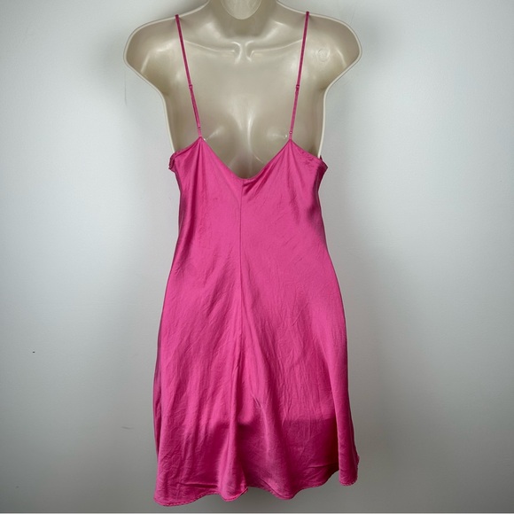 Vintage 1999 Victoria's Secret Y2K 100% Silk Raspberry Satin Dress sz M Fairy - Picture 5 of 12